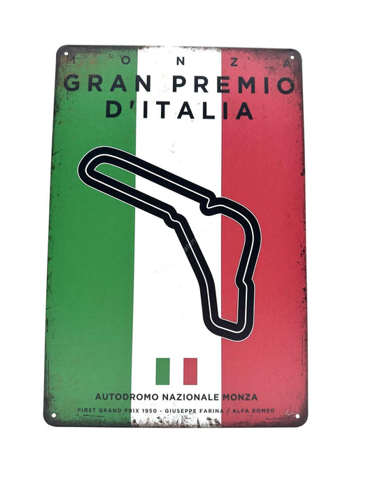 Metal Wall Sign - Autodromo Nazionale Monza - Grand Prix - Italy