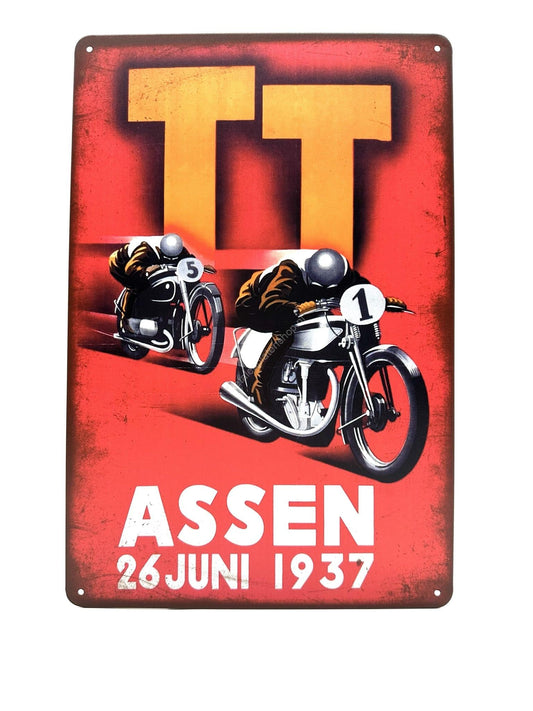 Metalen Wandbord - TT Assen - 26 juni 1937