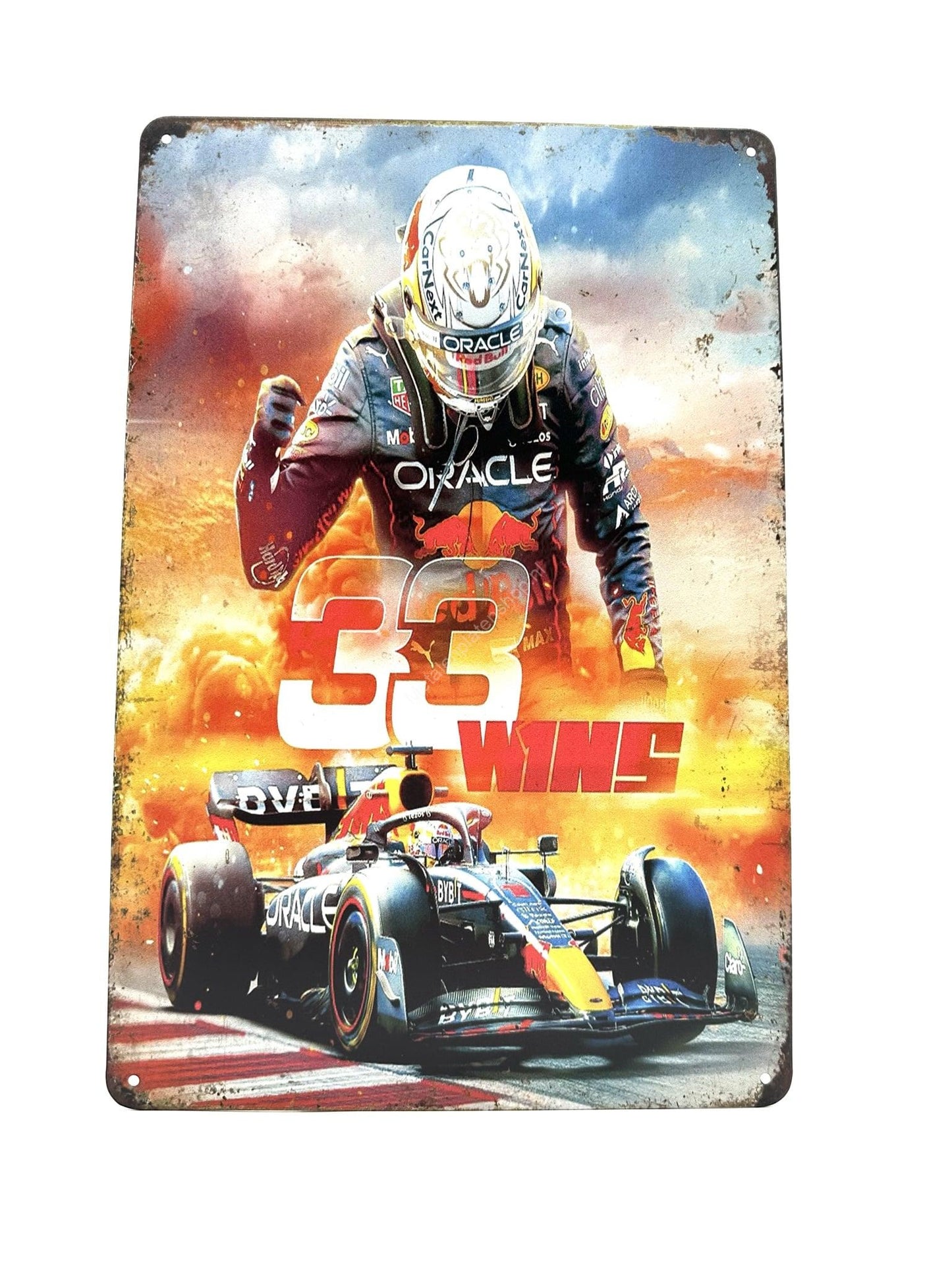 Wandschild aus Metall – Max Verstappen – 33 Siege