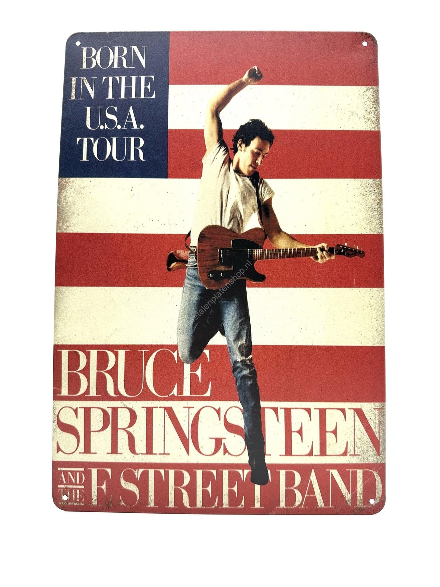 Wandschild aus Metall – Bruce Springsteen – Born in the USA Tour