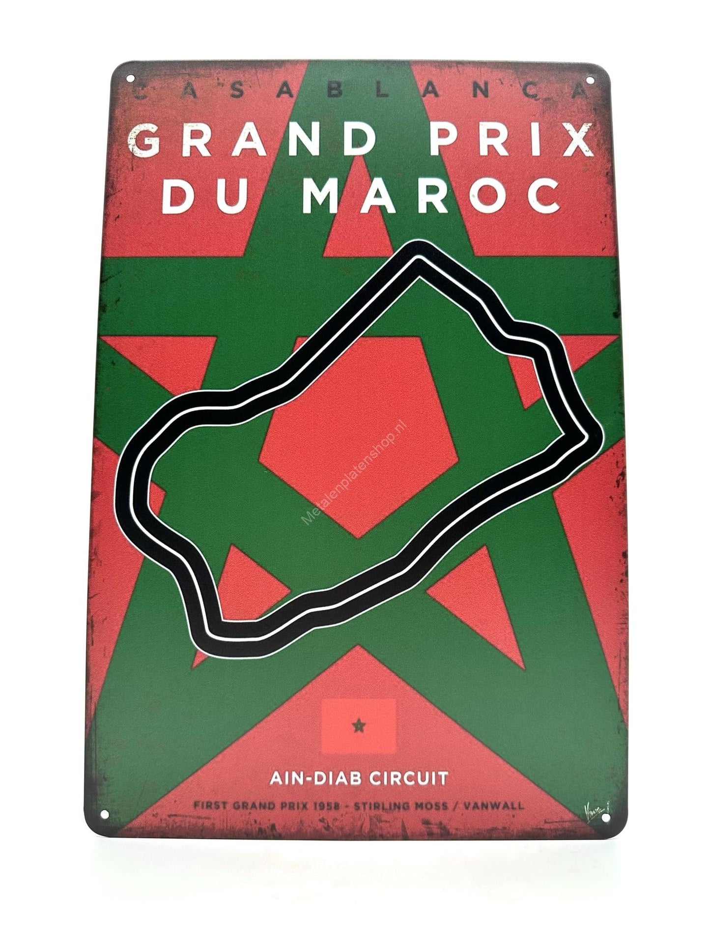 Metalen Wandbord - Ain-Diab Circuit - Marokko - Grand Prix