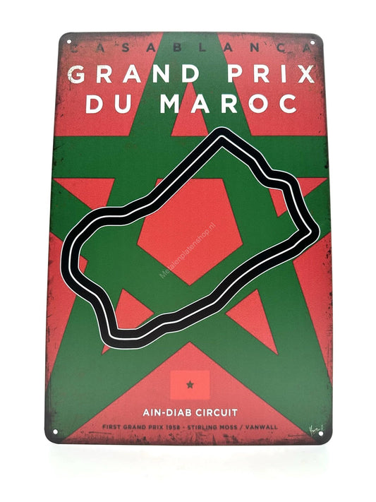 Metal Wall Sign - Ain-Diab Circuit - Morocco - Grand Prix