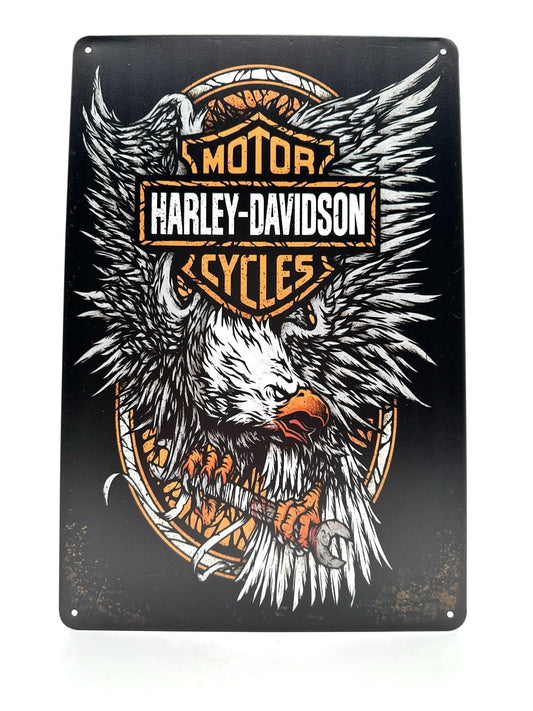 Metallwandschild – Harley Davidson – Vogel