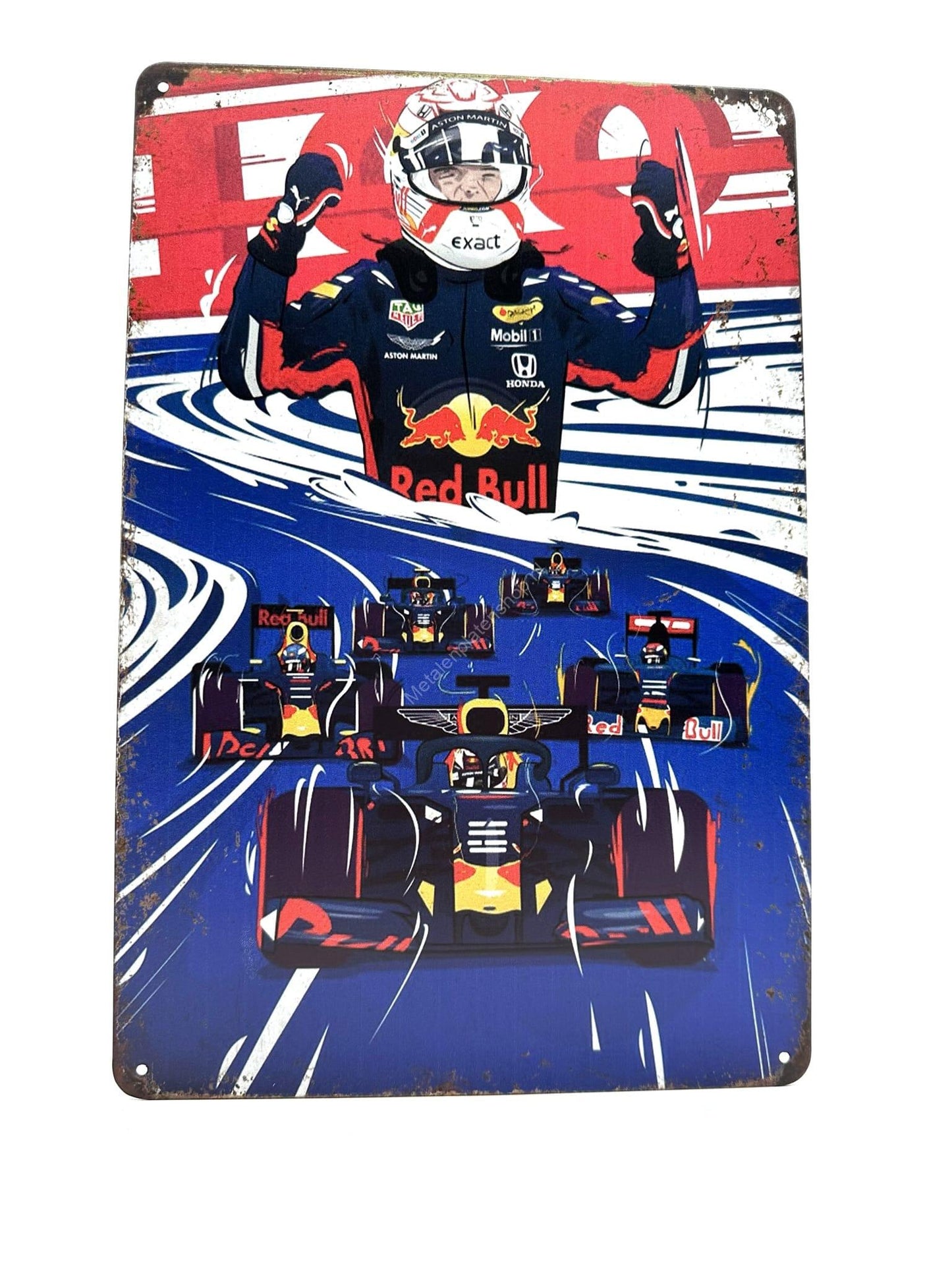 Metalen Wandbord - Max Verstappen - F1 Raceauto's