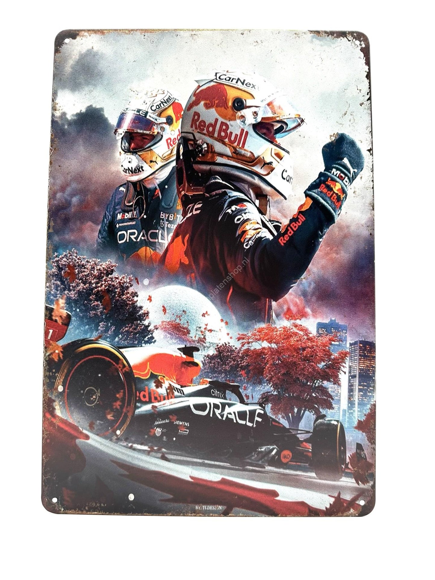 Metalen Wandbord - Max Verstappen - Vuist - F1