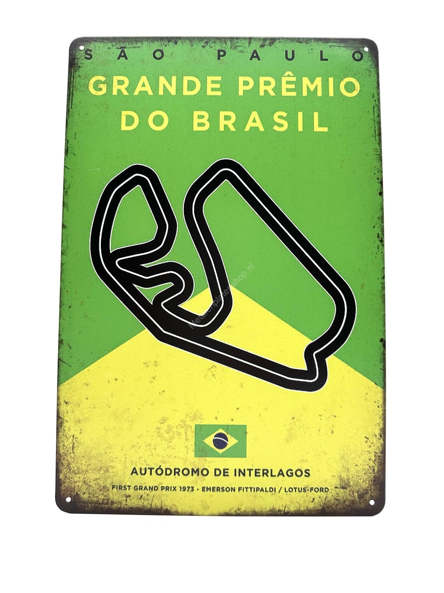 Metalen Wandbord - Autodromo de Interlagos - Brazilie - Grand Prix