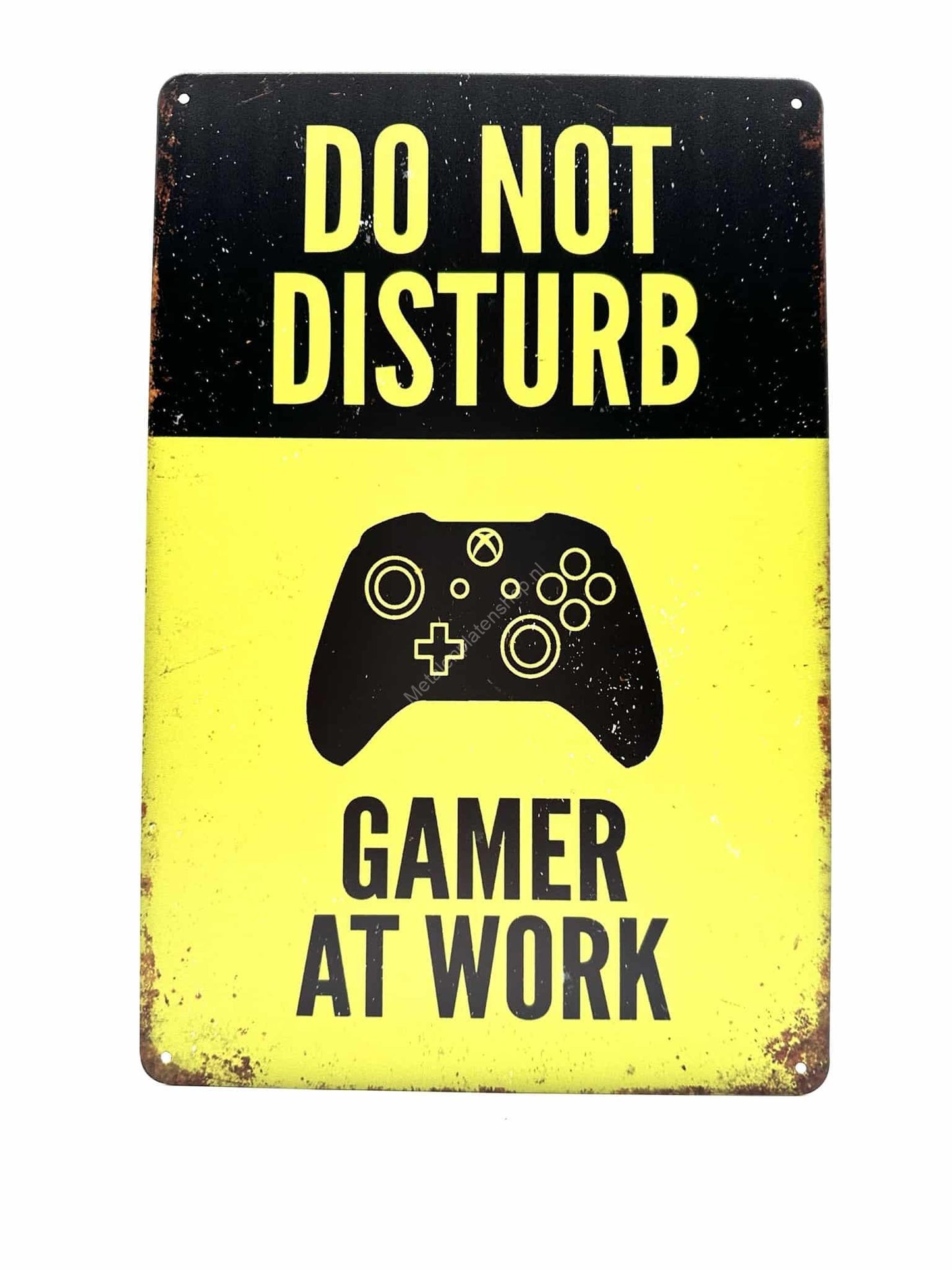 Metal Wall Sign - Do not disturb - Gamer at work