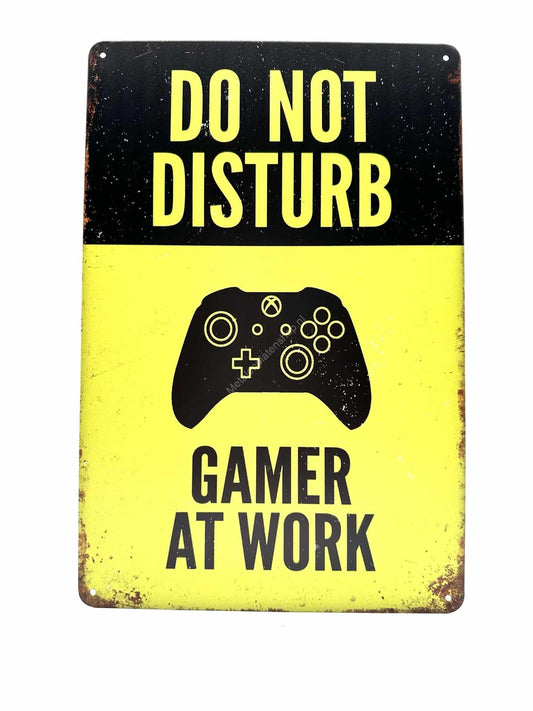 Metalen Wandbord - Do not disturb - Gamer at work