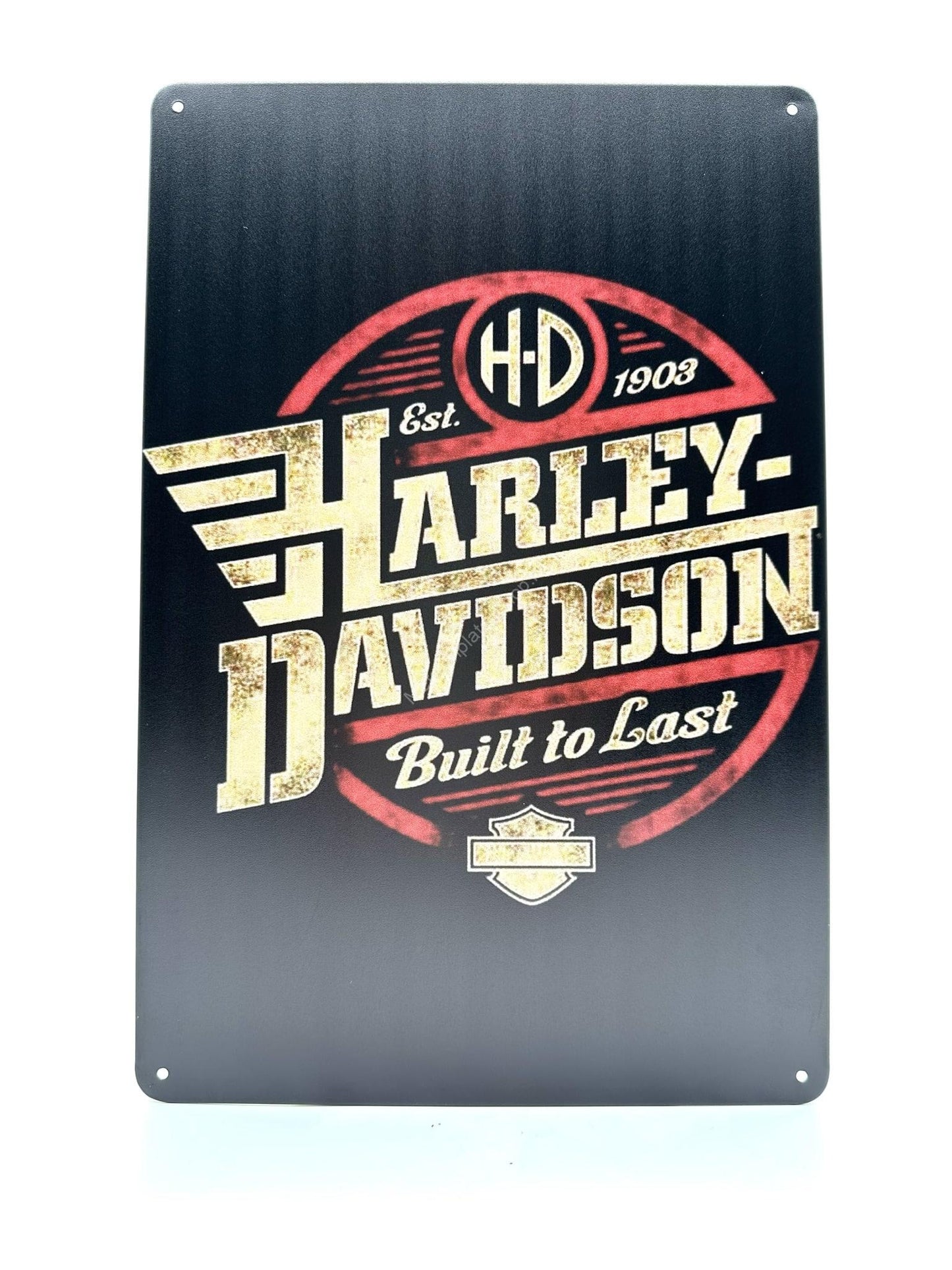 Wandschild aus Metall – Harley Davidson – Gebaut für die Ewigkeit