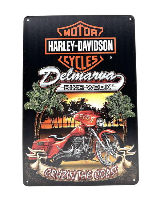 Metallwandschild – Harley Davidson – Cruzin the Coast