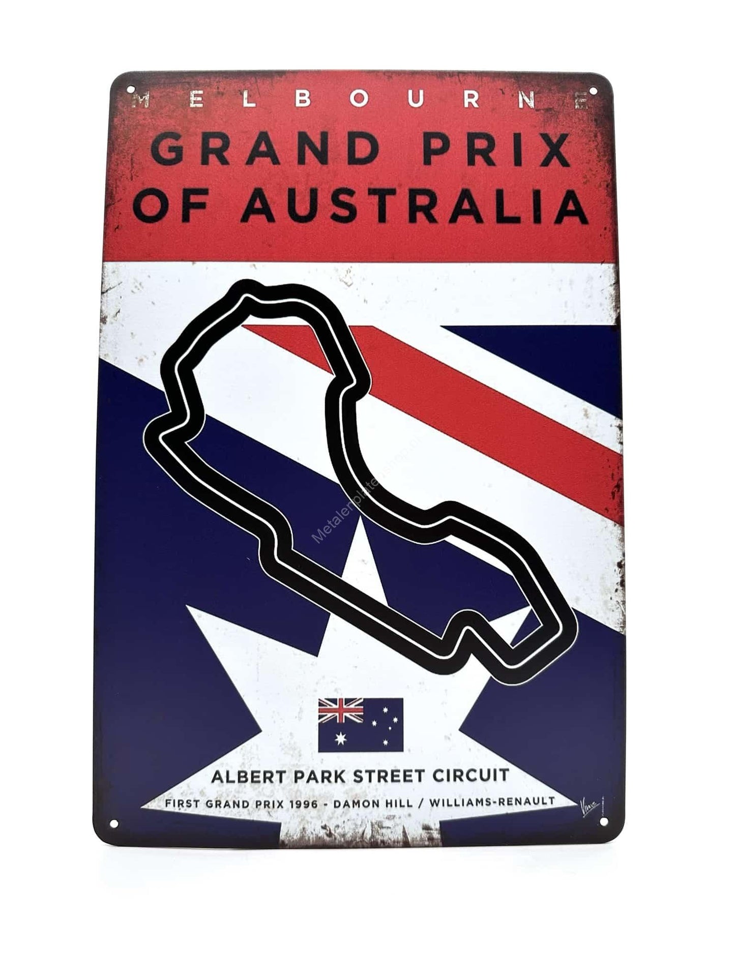 Metalen Wandbord - Albert Park Street Circuit - Australie - Grand Prix