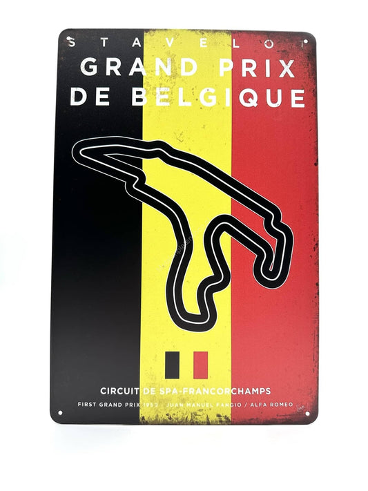 Metal Wall Sign - Circuit Spa-Francorchamps - Belgique - Grand Prix