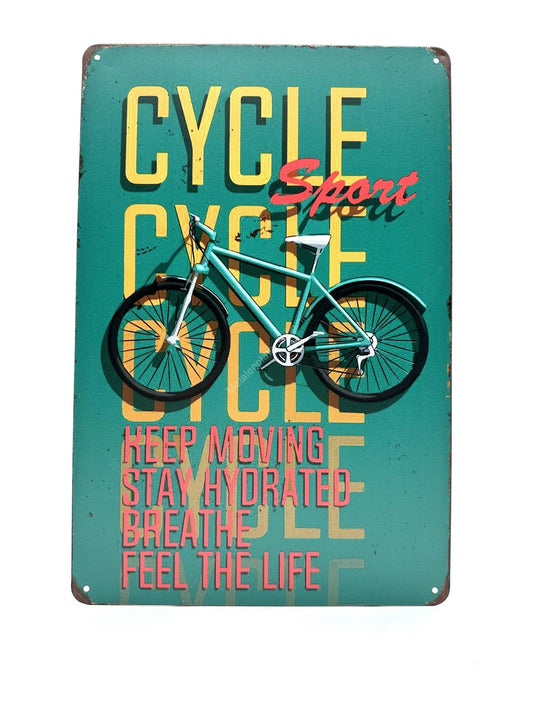 Metalen Wandbord - Cycle Sport - Bicycle