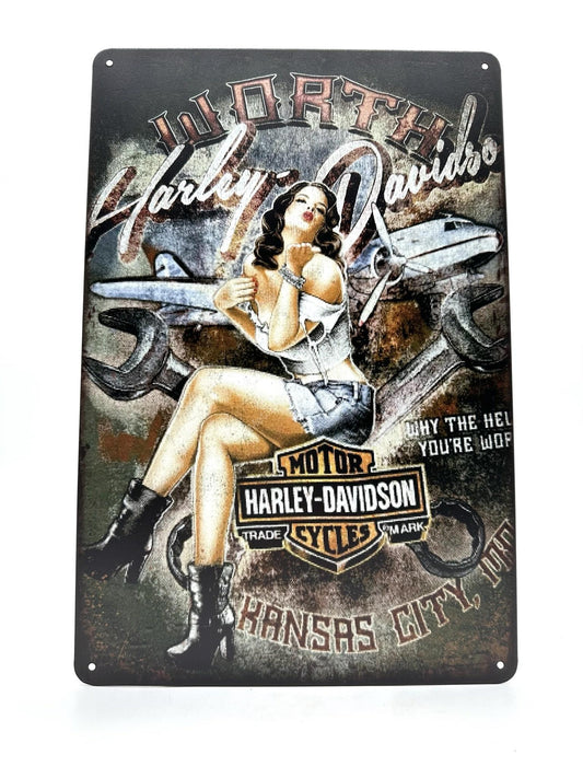 Metalen Wandbord - Harley Davidson - Worth