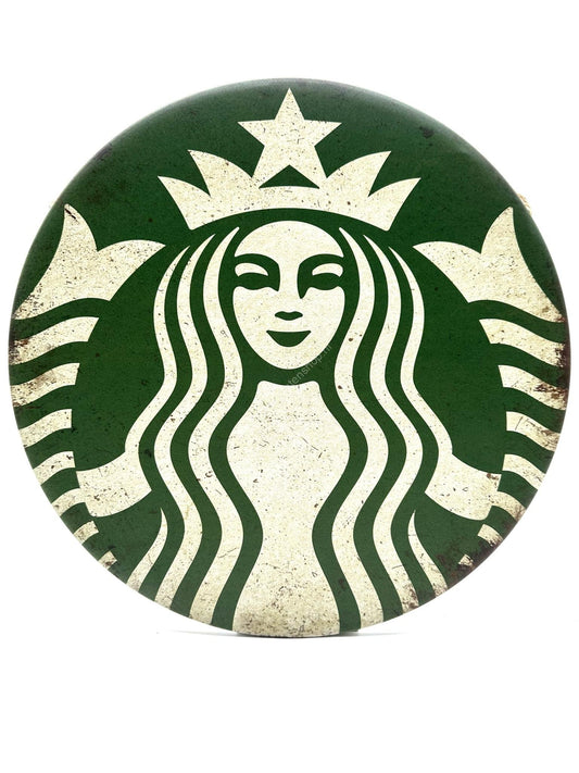 Metalen Wandbord - Starbucks - Rond