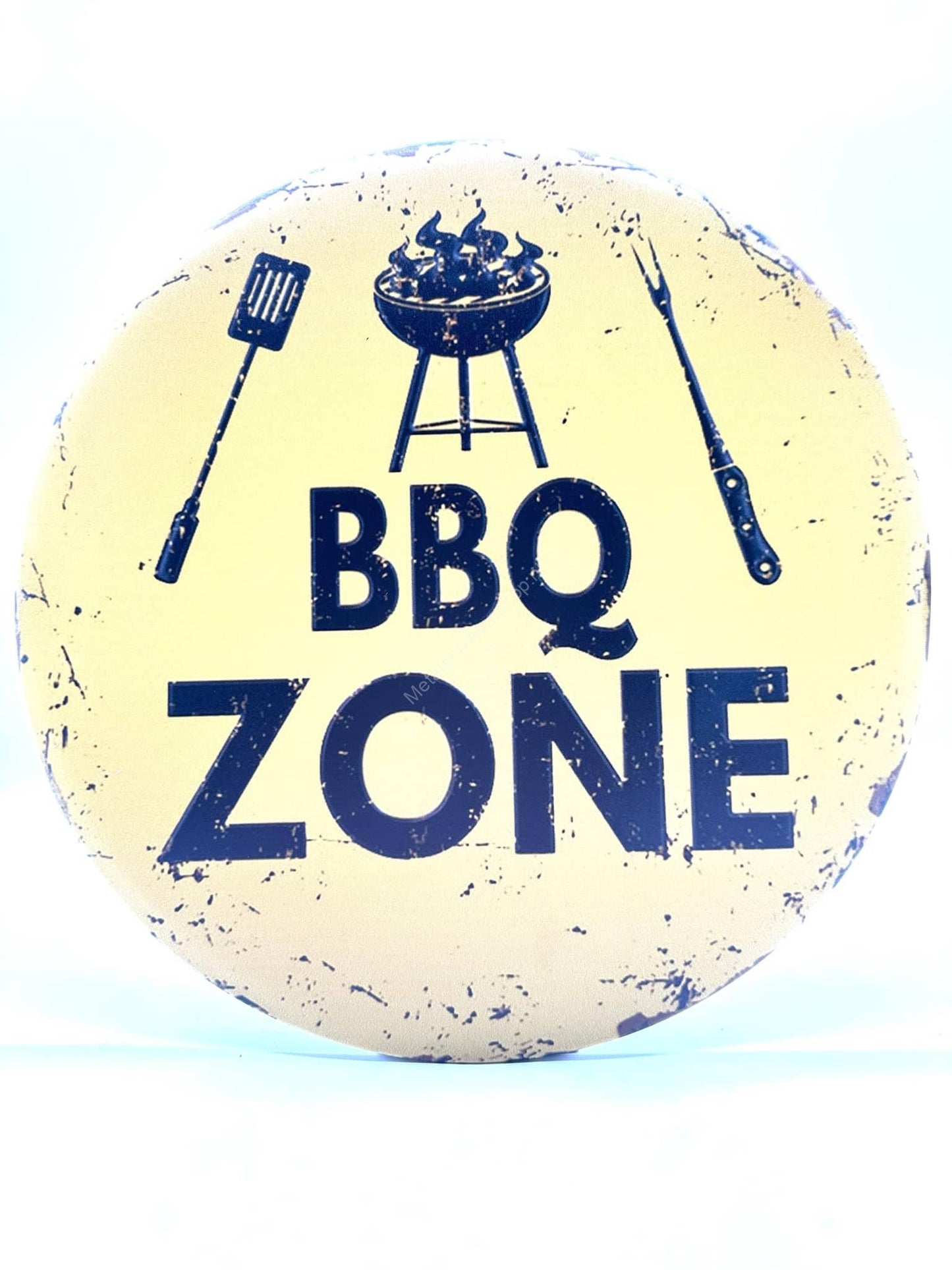 Metalen Wandbord - BBQ ZONE - Rond