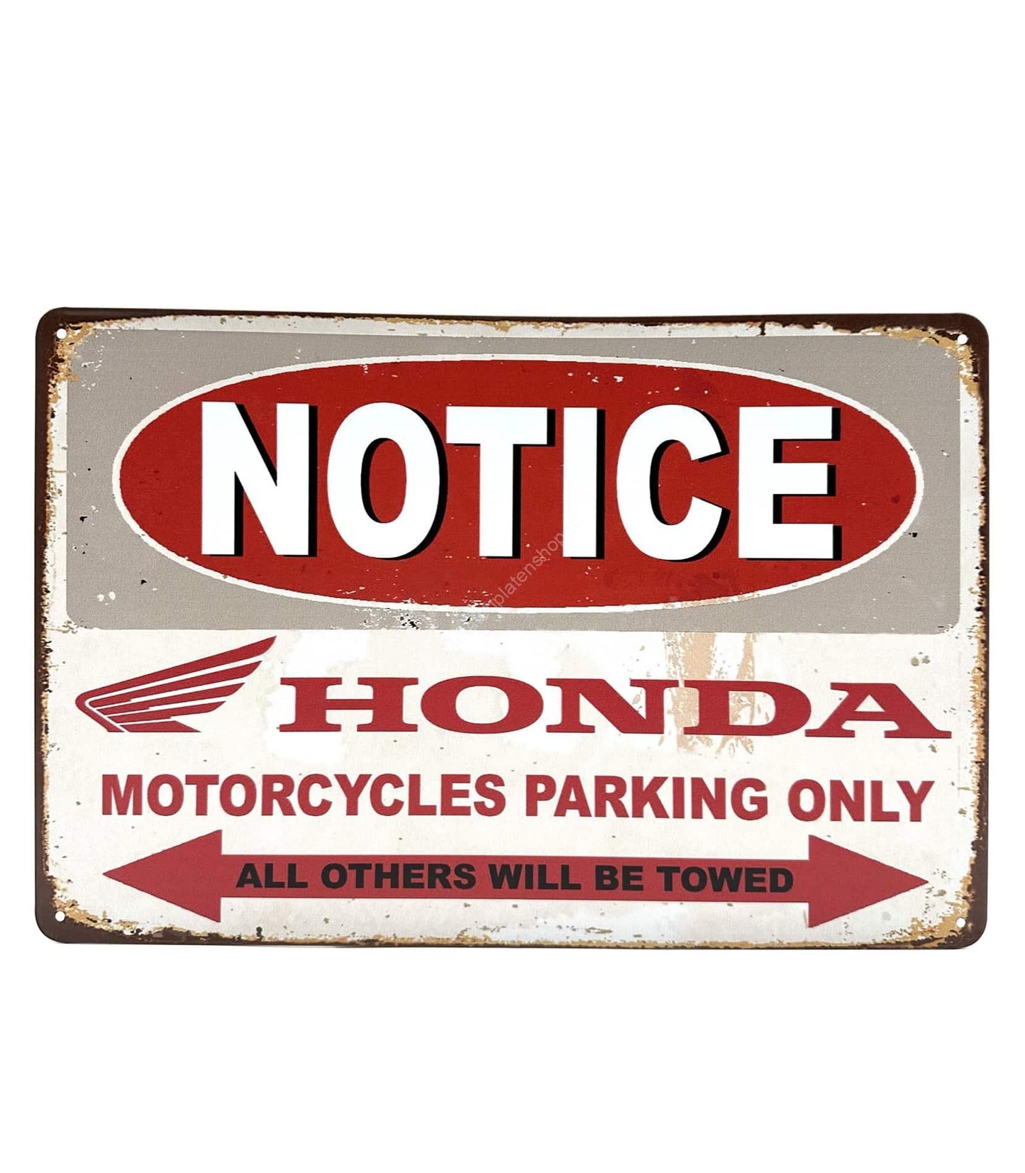 Metalen Wandbord - Notice - Honda Motorcycles - Parking Only