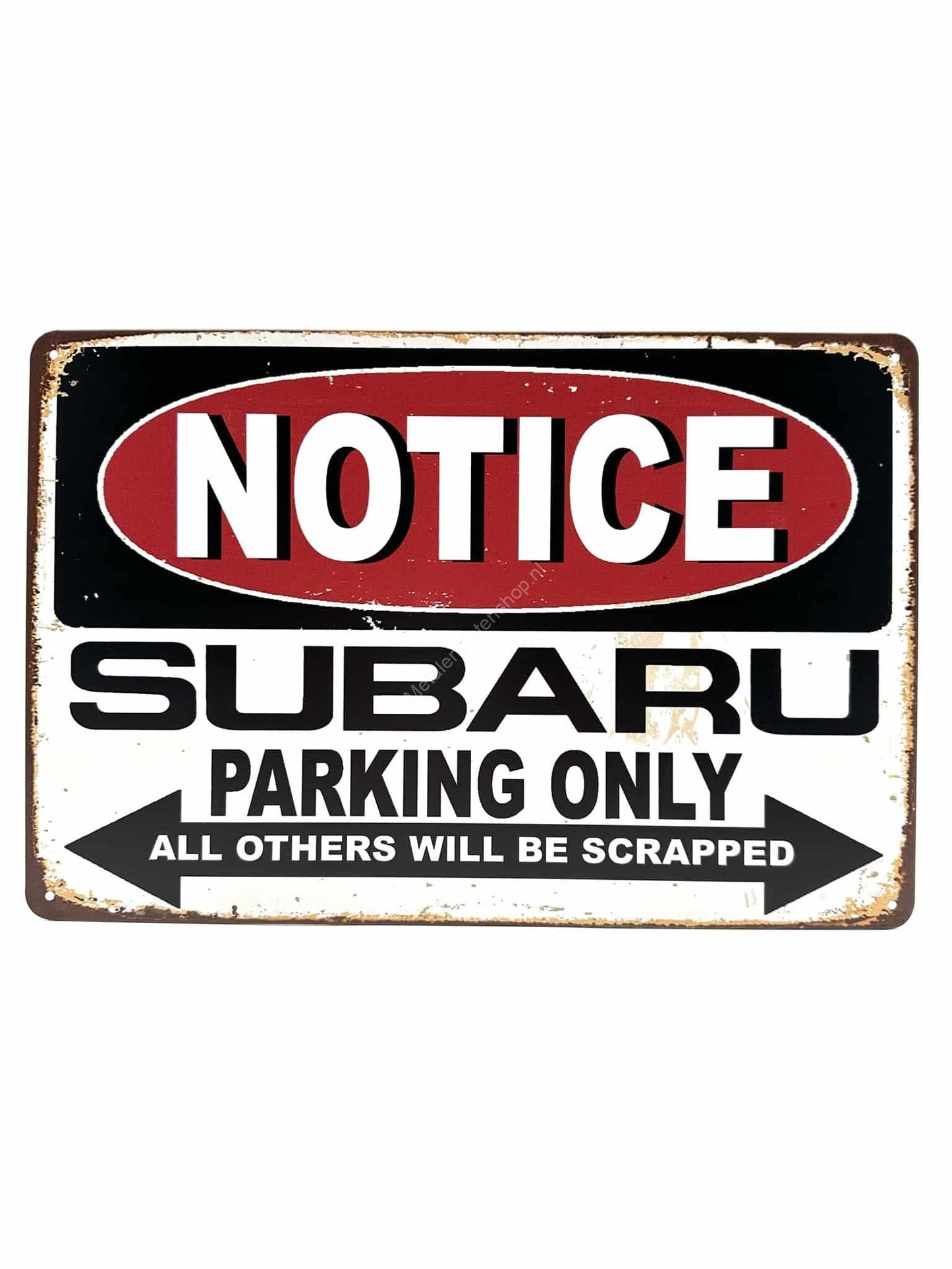 Metalen Wandbord - Notice - Subaru - Parking Only