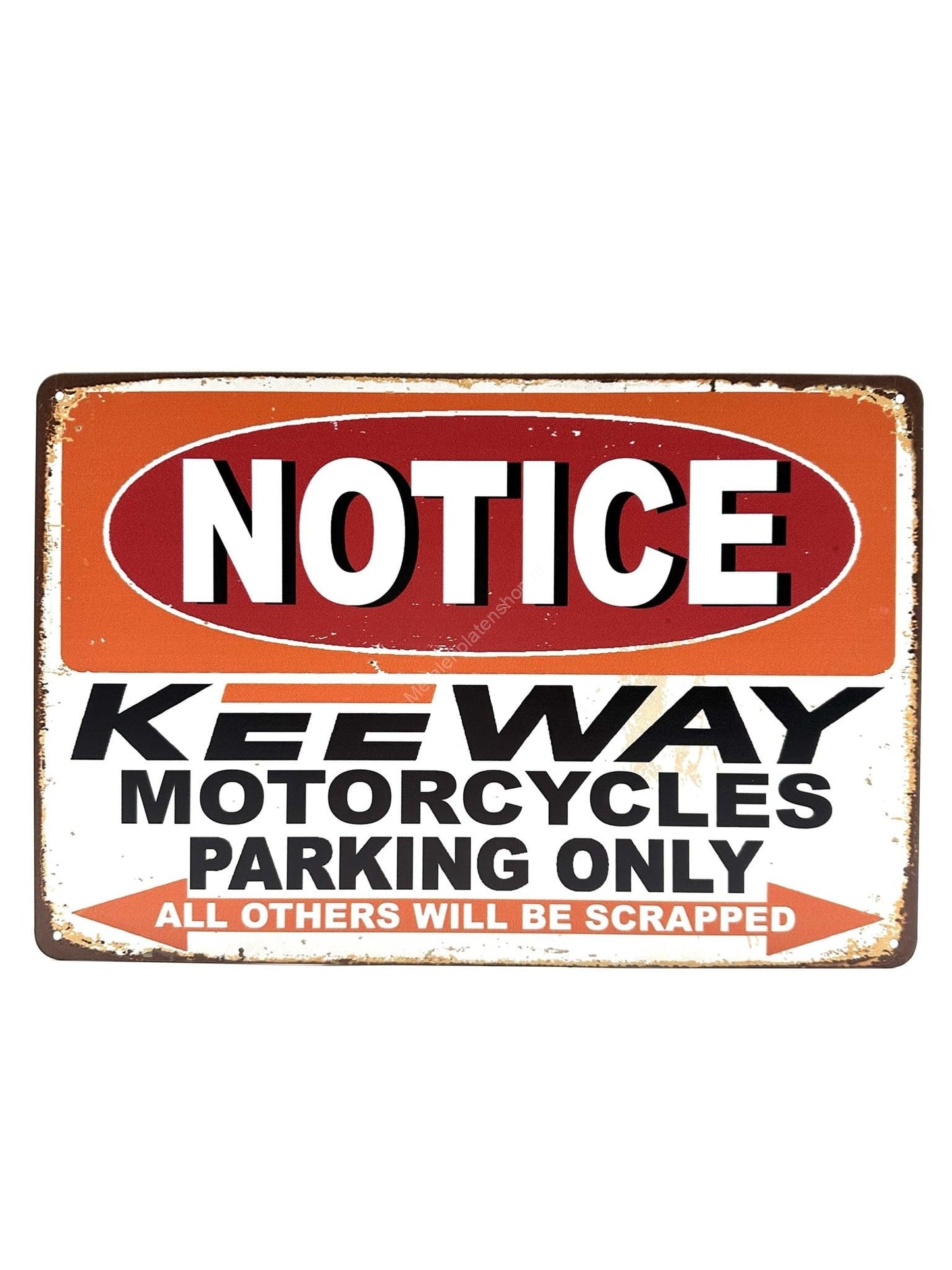 Metalen Wandbord - Notice - Keeway Motorcycles - Parking Only