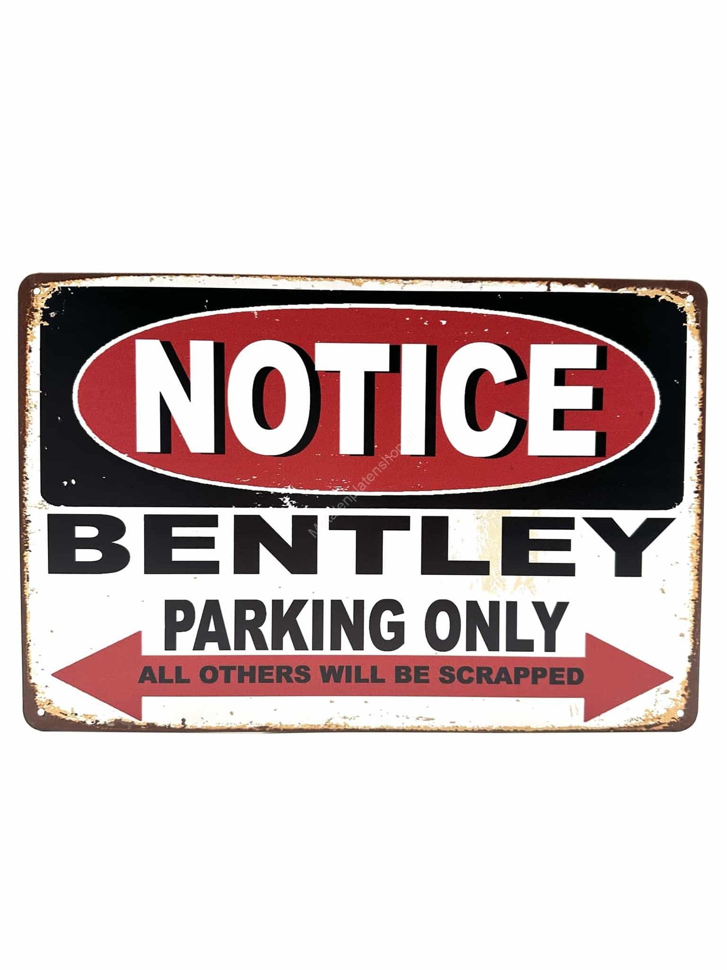 Metalen Wandbord - Notice - Bentley - Parking Only