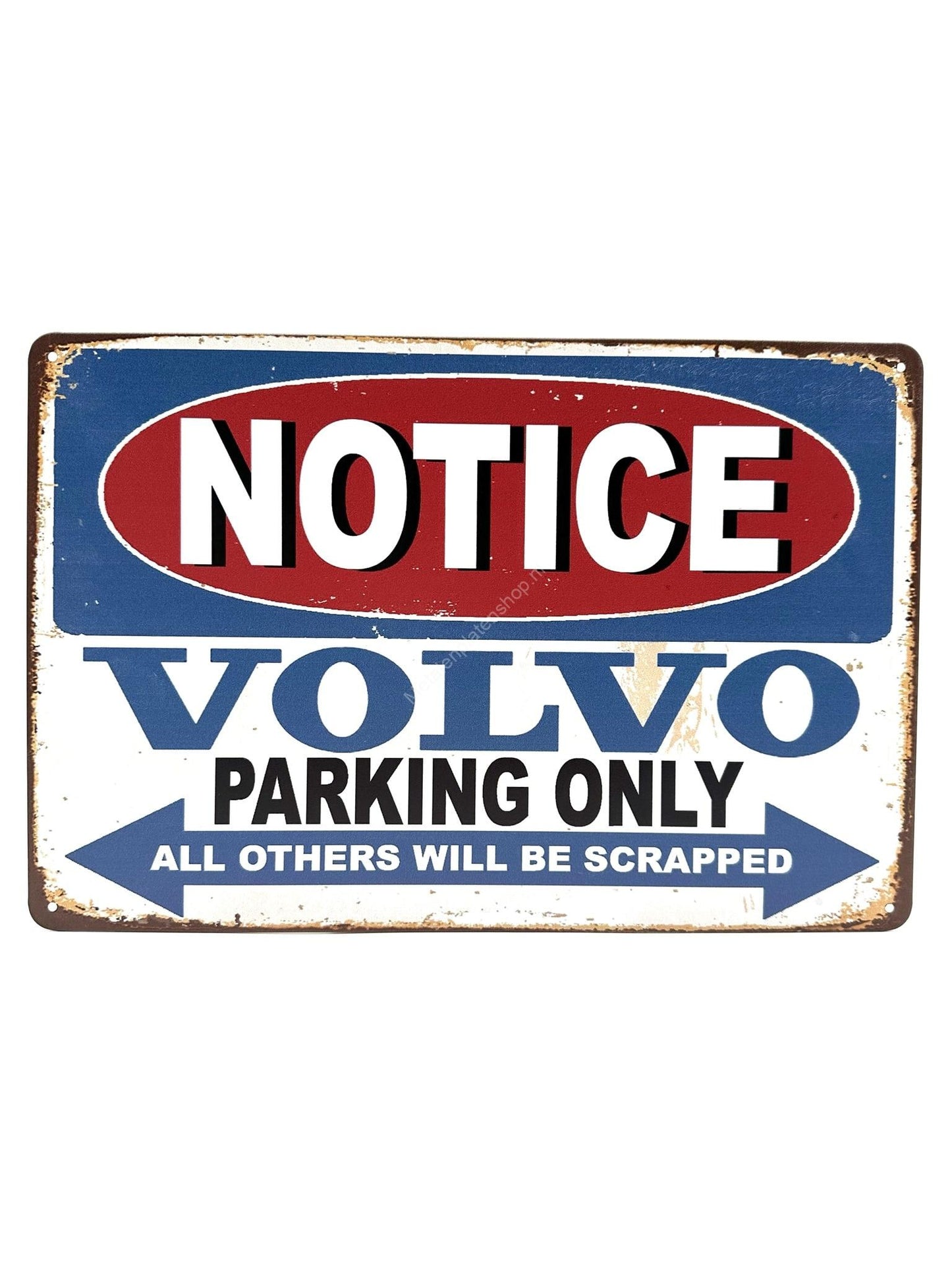 Metalen Wandbord - Notice - Volvo - Parking Only