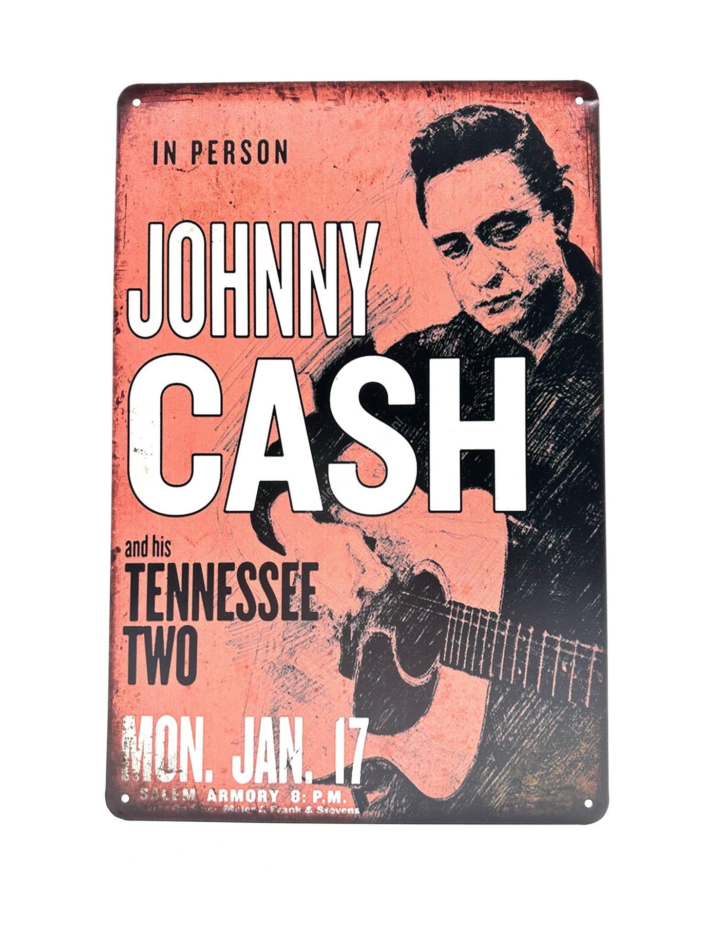 Wandschild aus Metall – Johnny Cash – und seine Tennessee Two