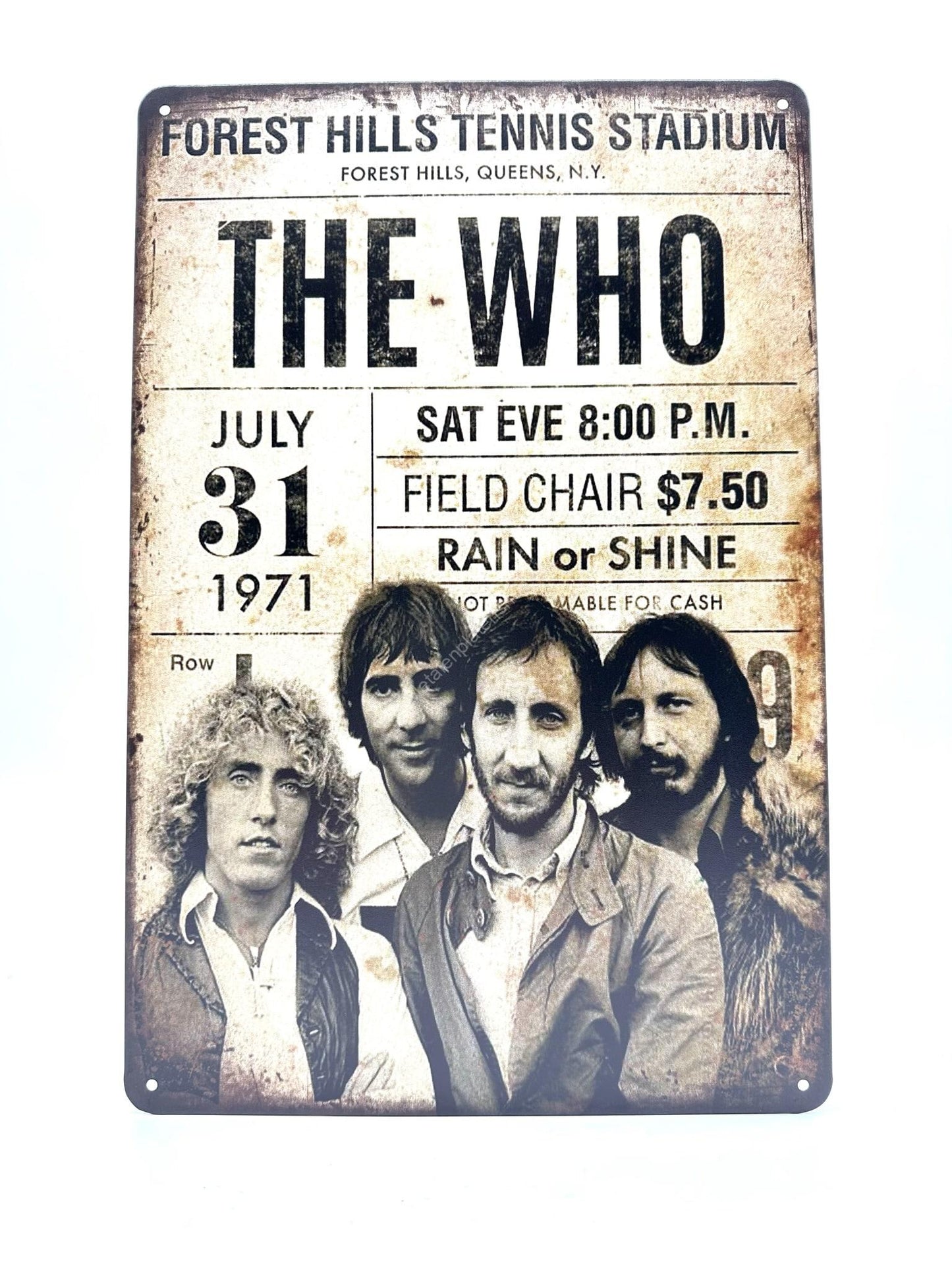 Metall-Wandschild – The Who – Forest Hills Tennisstadion 1971