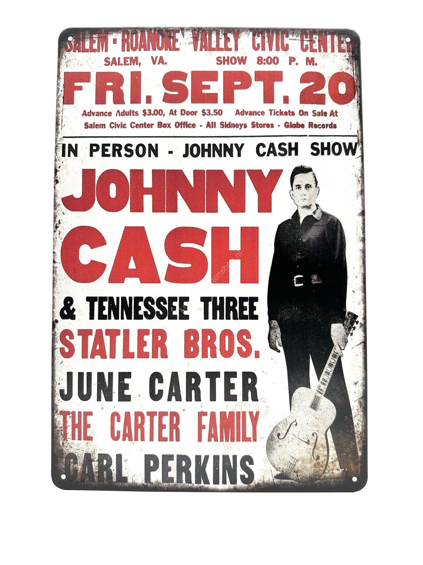 Metalen Wandbord - Johnny Cash &amp; Tennessee Three Statler Bros