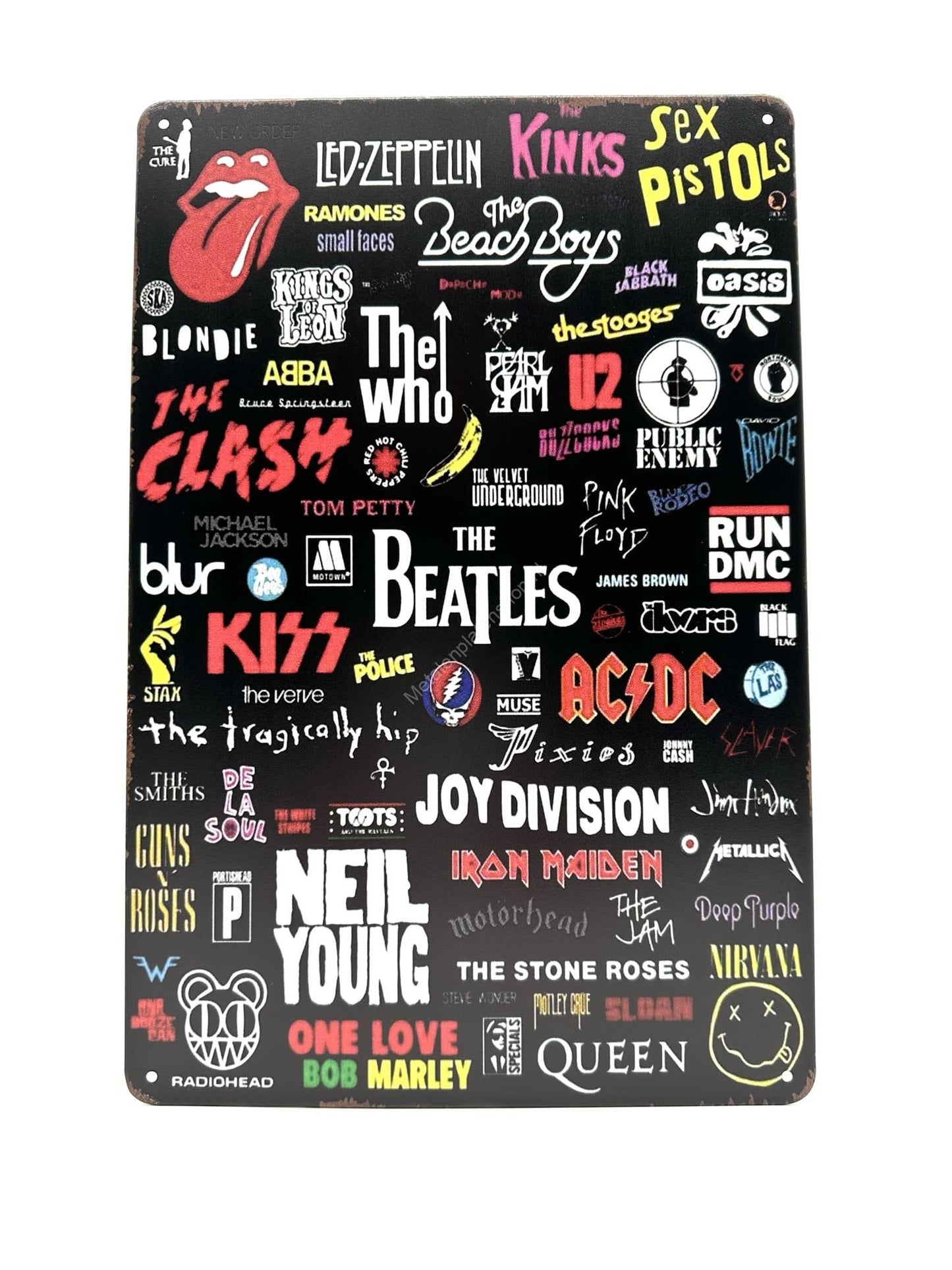 Metal Wall Sign - Artists Collection - Beatles - LED Zeppelin - Kinks - The Who