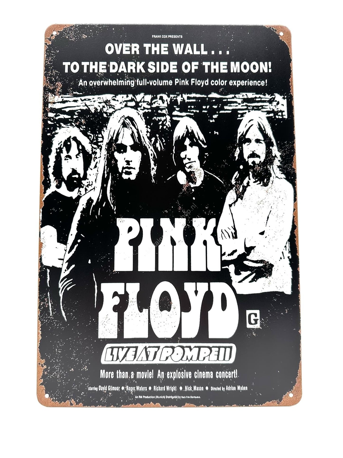 Wandschild aus Metall – Pink Floyd – Live in Pompeji