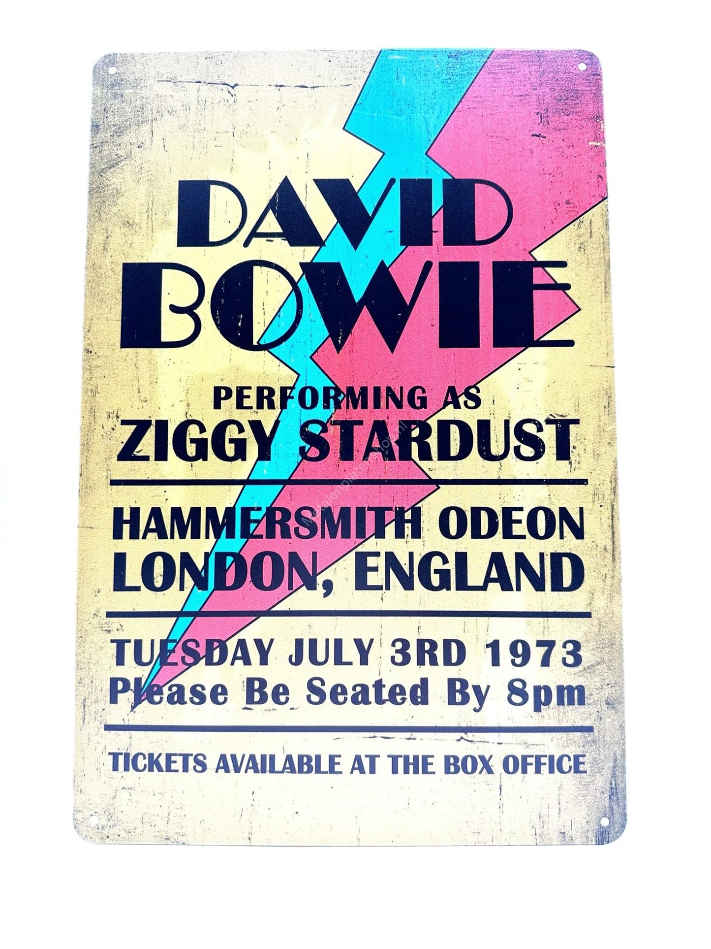 Metalen Wandbord - David Bowie - Performing as ZIGGY STARDUST