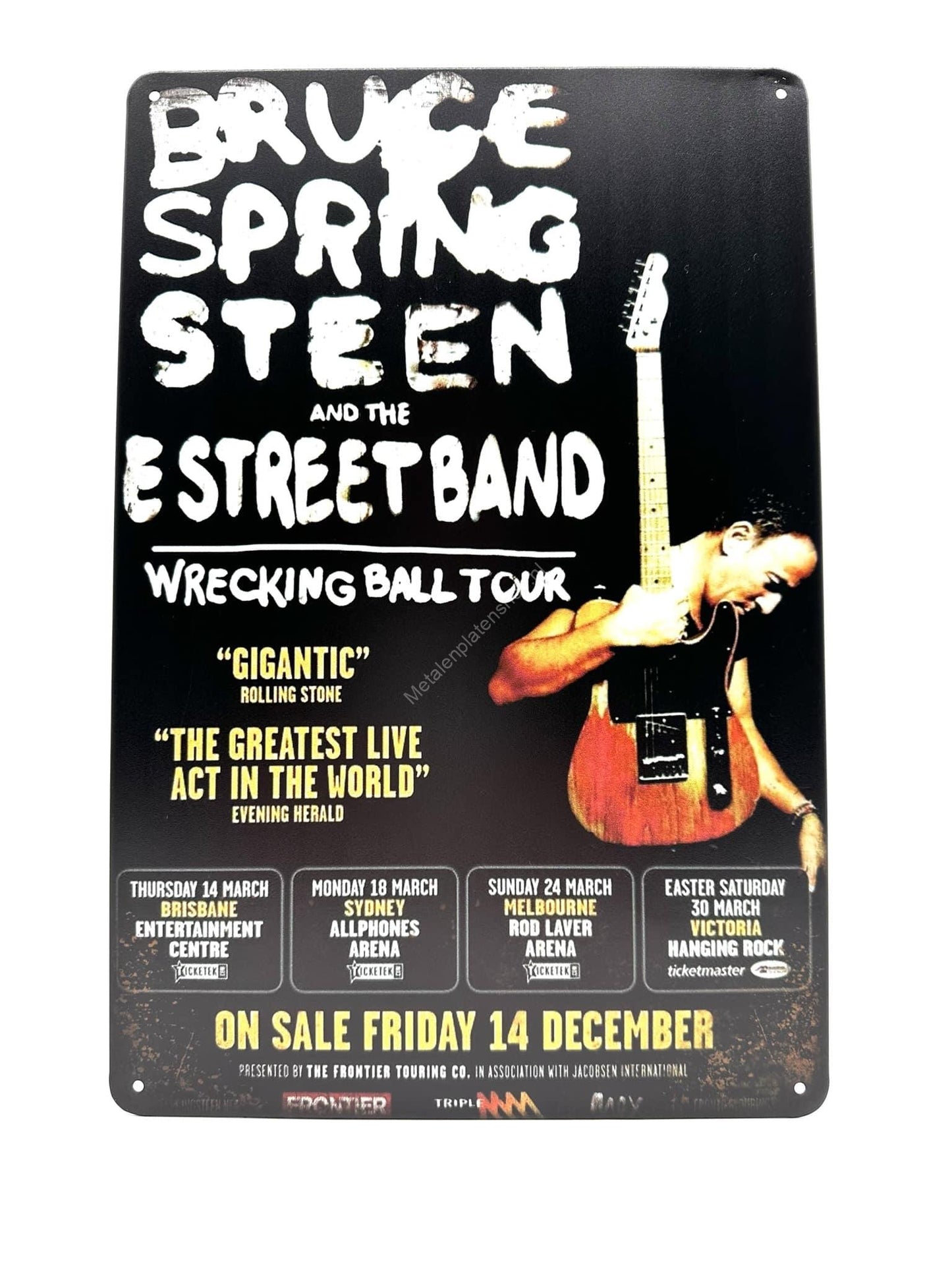 Wandschild aus Metall – Bruce Springsteen und die E Street Band