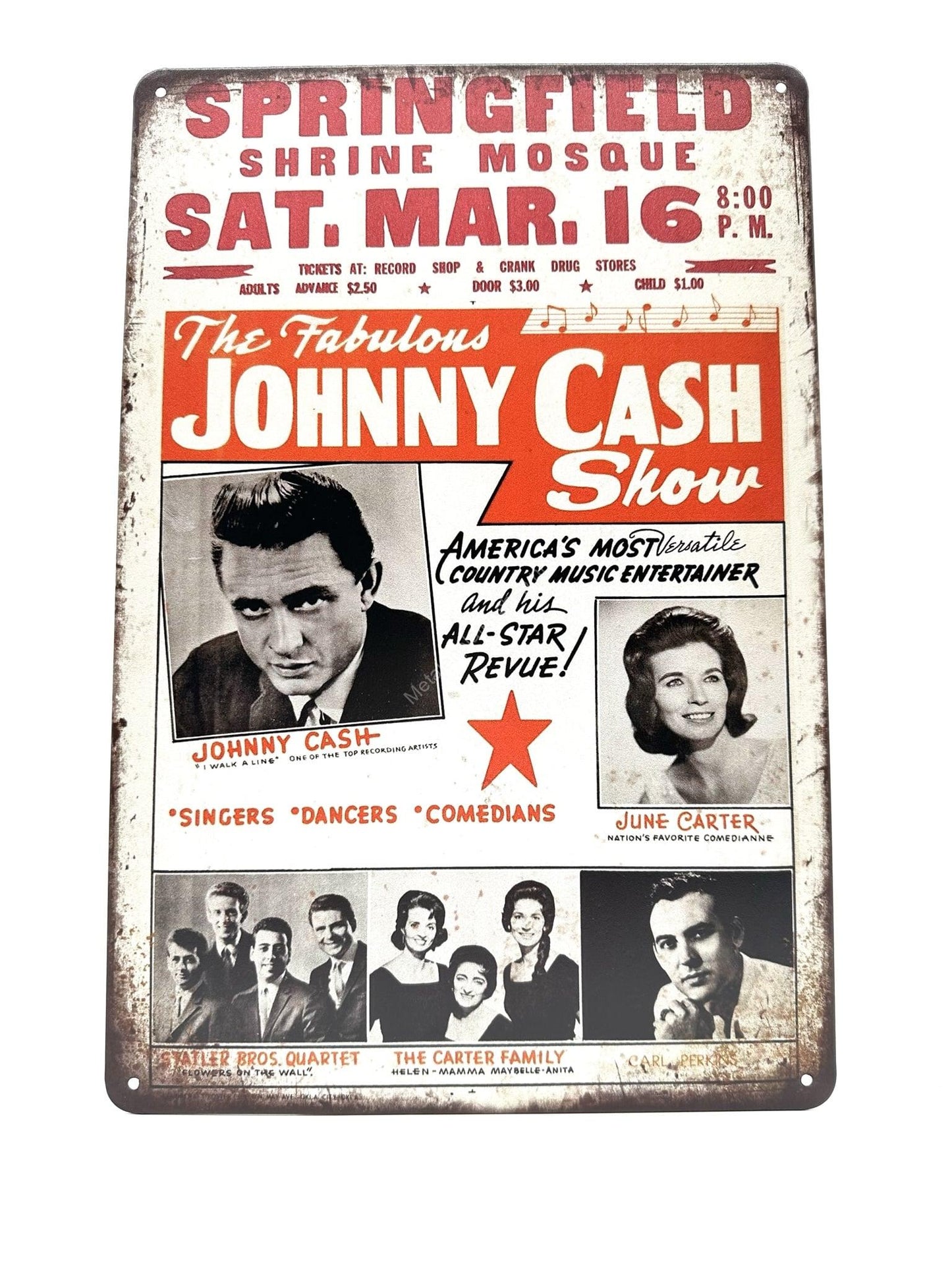 Metal Wall Sign - The fabulous Johnny Cash show