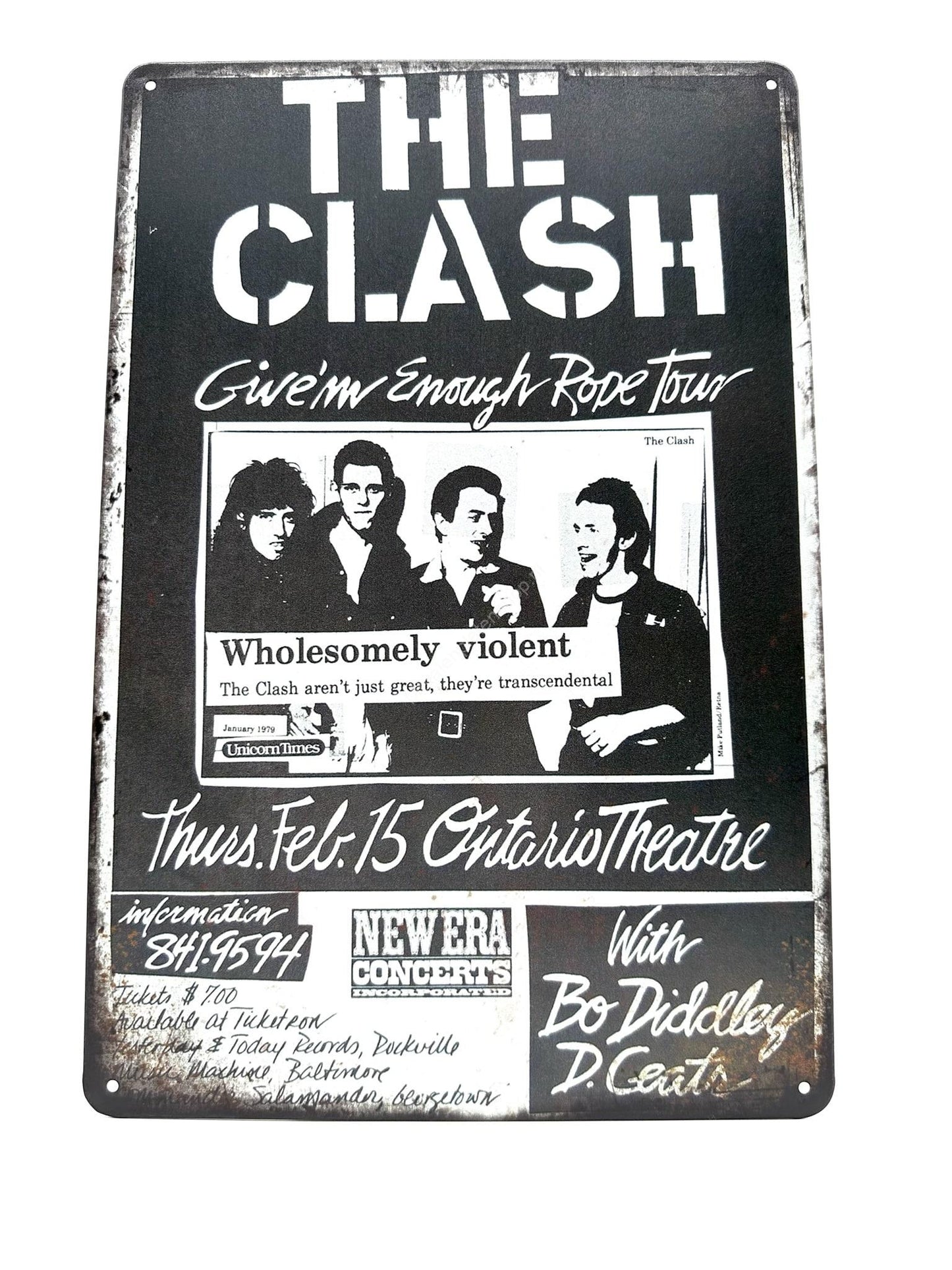 Wandschild aus Metall – The Clash – Give'm enough Rope