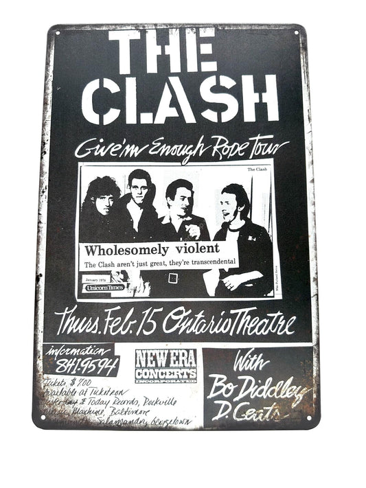 Wandschild aus Metall – The Clash – Give'm enough Rope