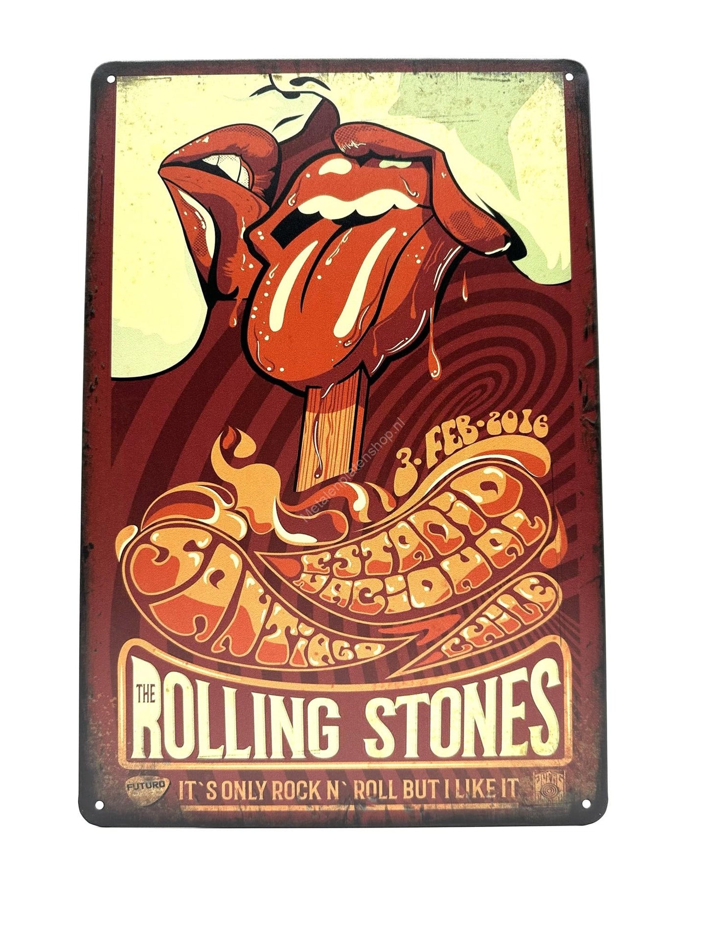 Metalen Wandbord - The Rolling Stones - Its only rock n roll but i like it