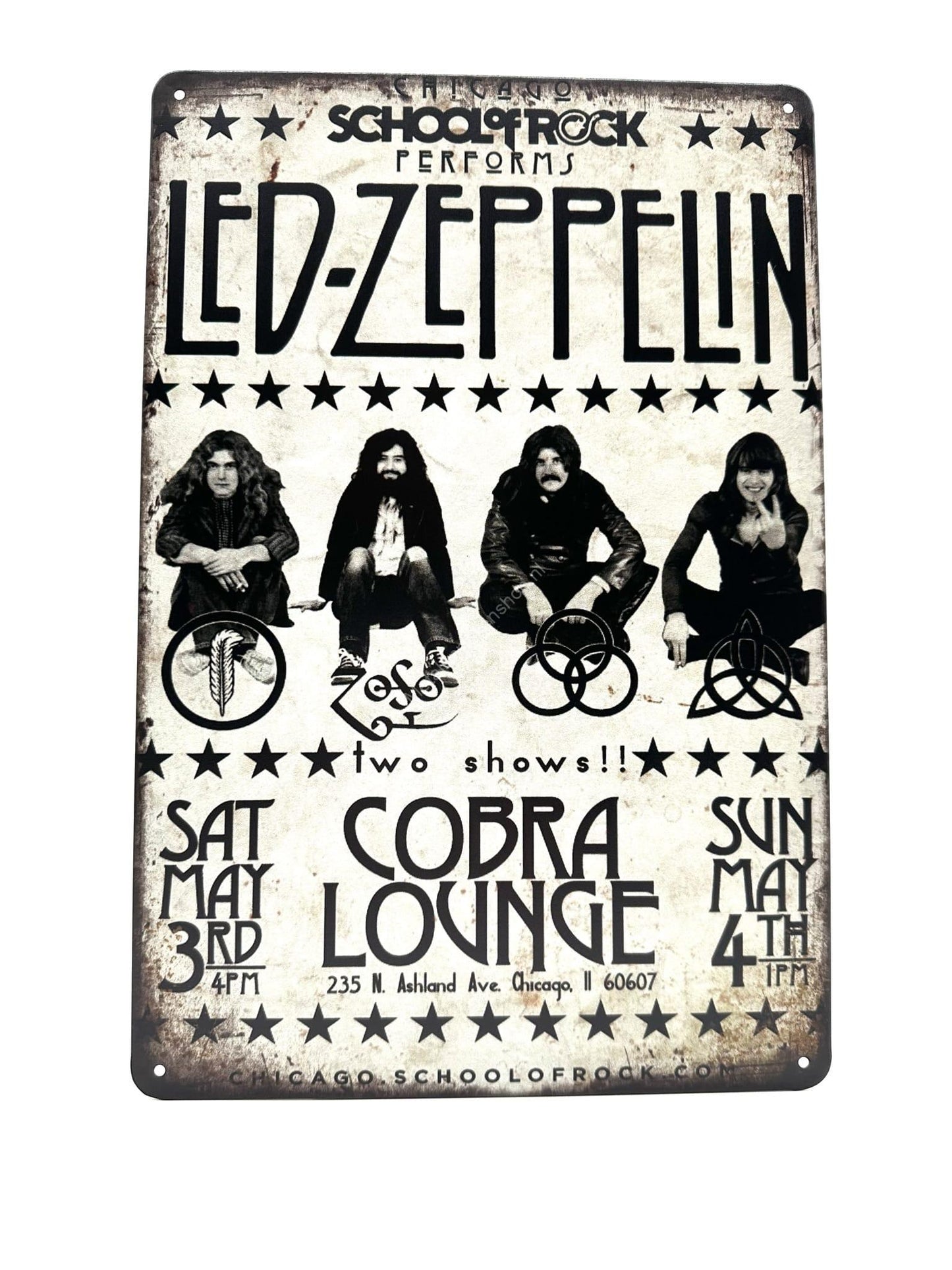 Wandschild aus Metall – LED-Zeppeling – Cobra Lounge