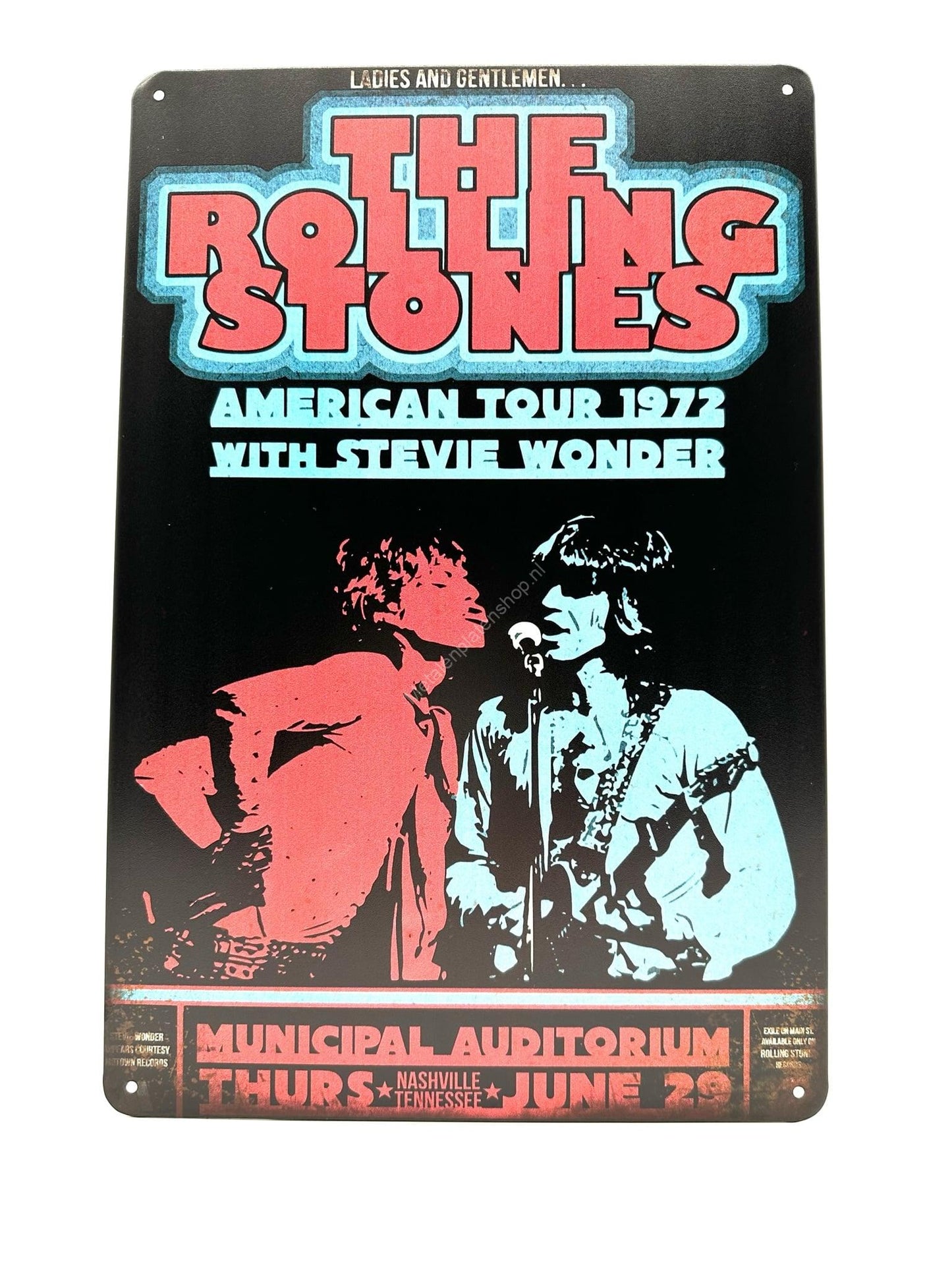 Wandschild aus Metall – The Rolling Stones – American Tour 1972