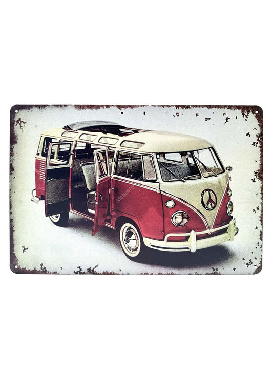 Wandschild aus Metall – Volkswagen Transporter – Peace