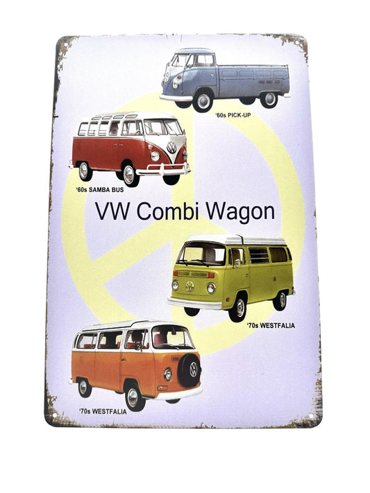 Metal Wall Sign - VW Combi Wagon