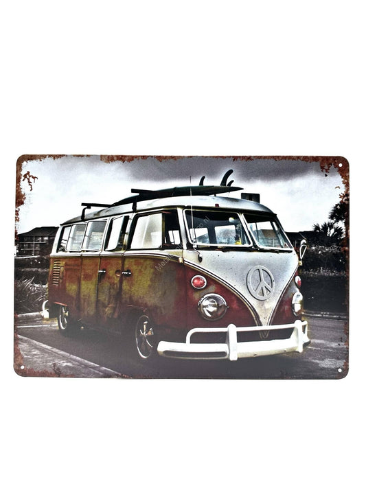 Metallwandschild - Volkswagen Transporter - Rot