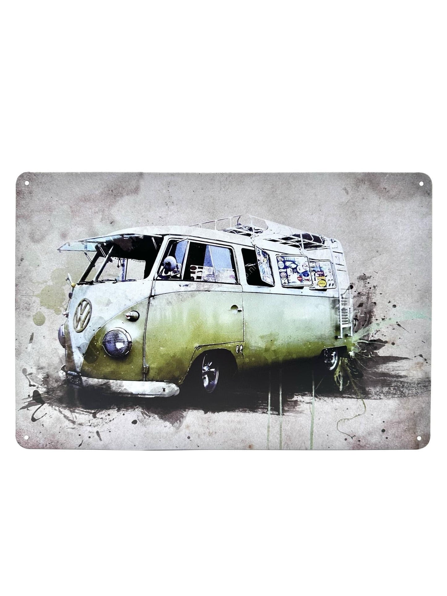 Metalen Wandbord - Volkswagen Transporter - Peace - Groen