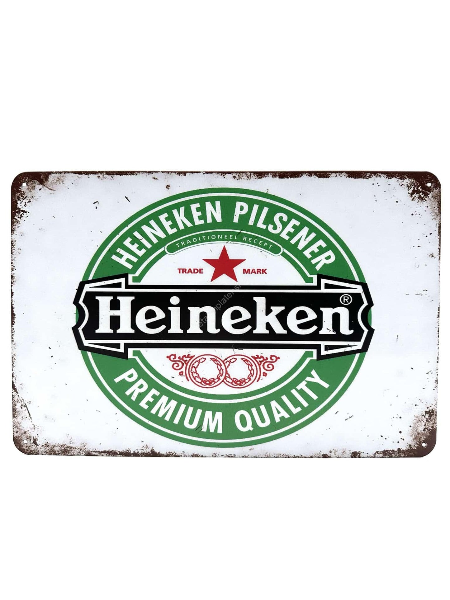 Metalen Wandbord - Heineken - Wit