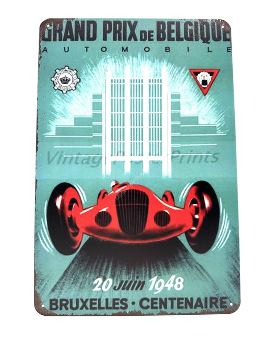 Metal wall sign - Grand Prix de Belgique - 1948