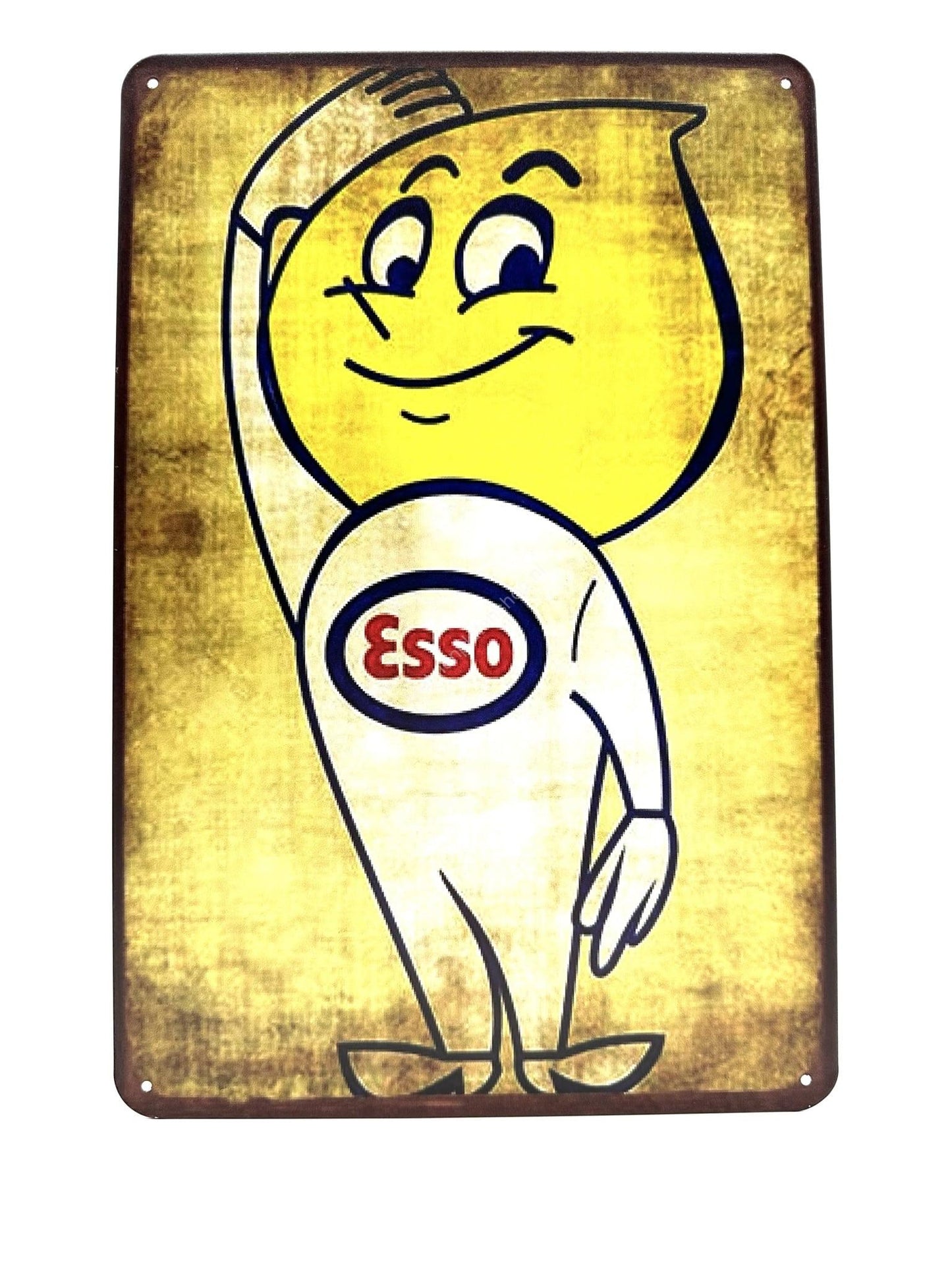 Metalen Wandbord - Esso - Geel - Mascotte