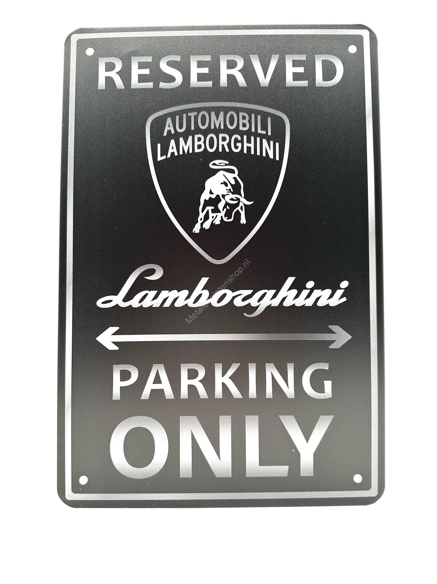 Metal wall signs - Reserved Lamborghini Parking Only - Metal