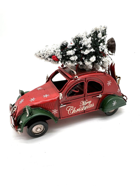 Lelijke eend met kerstboom - Metalen Decoratie - 16cm