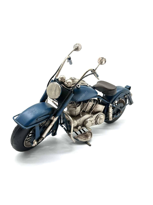 Motor Blauw - Metalen Decoratie - 29cm