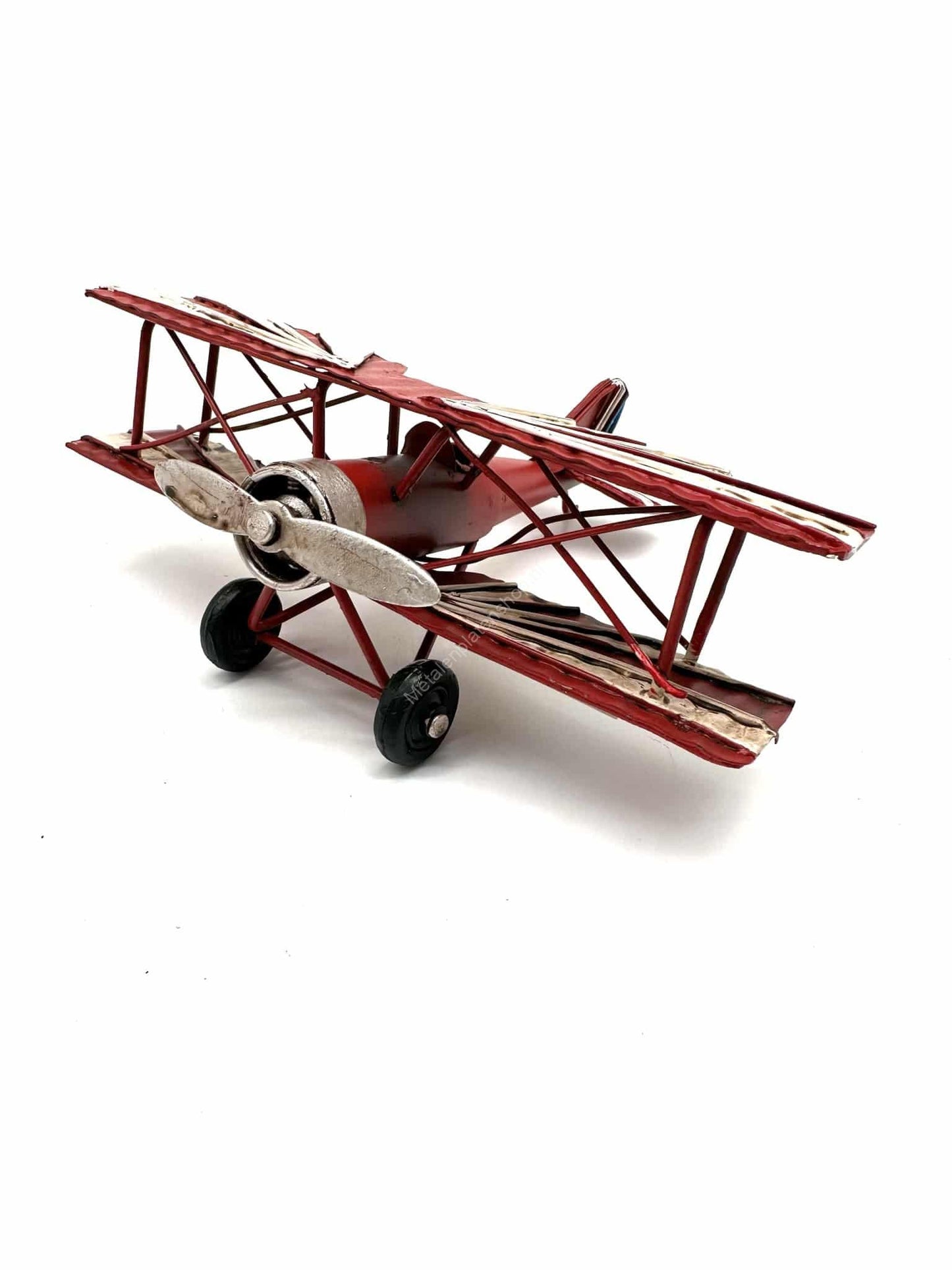 Airplane Red - Metal Decoration - 16cm