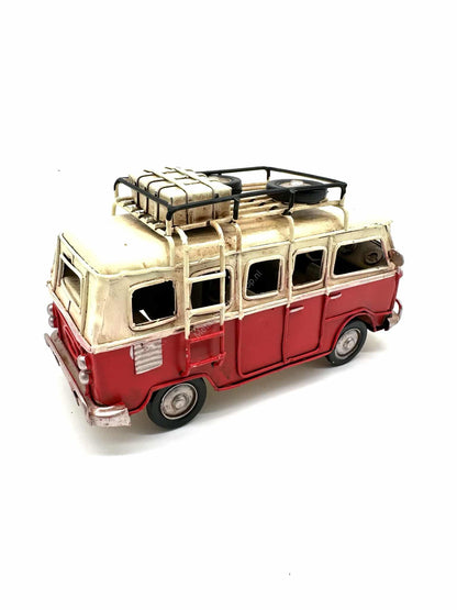 Volkswagen Van in red - Metal Vehicle Decoration - 16.5cm